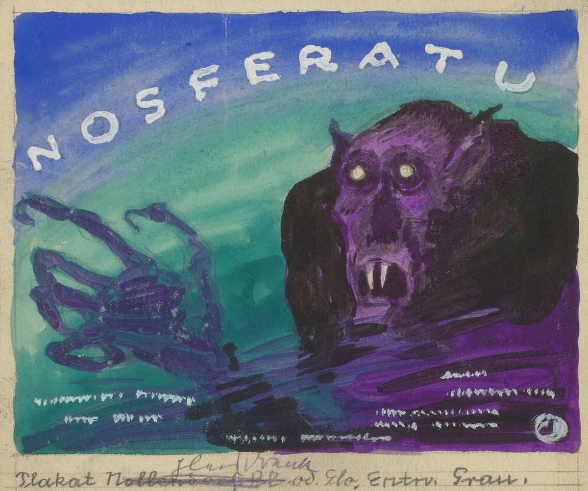 solisolsoli's tweet image. Poster concept art for "Nosferatu", 1921, by Albin Grau
