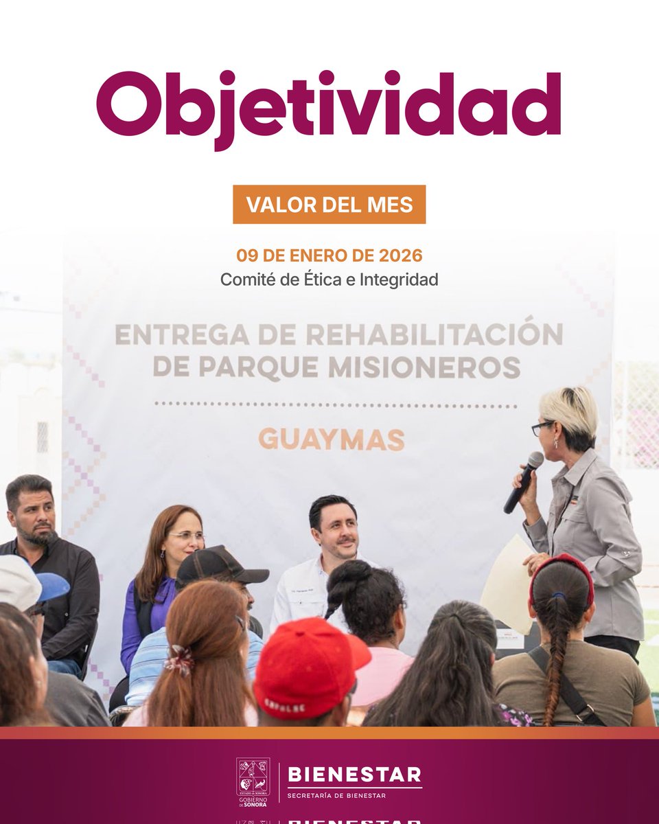 SonoraBienestar's tweet photo. 🟠 La objetividad es esencial para un servicio público justo.

Actuar con imparcialidad y criterio permite tomar decisiones responsables, siempre en beneficio de la ciudadanía. https://t.co/L7theaLNYE