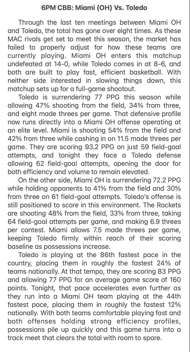 SRCGROUP2K's tweet image. Unlock Part 2 ➡️ LIKE/RT/REPLY

Tonight's CBB Free Part 1
🏀M-OH TOL Over 165.5 -130
🏀M-OH TTO 82.5 -128
🏀TOL TTO 82.5 -140
🏀M-OH TOL 1H Over 78.5 -115

⬇️For All Plays Click⬇️
bit.ly/SRCRNRSRC

#Betsmarter #GamblingX