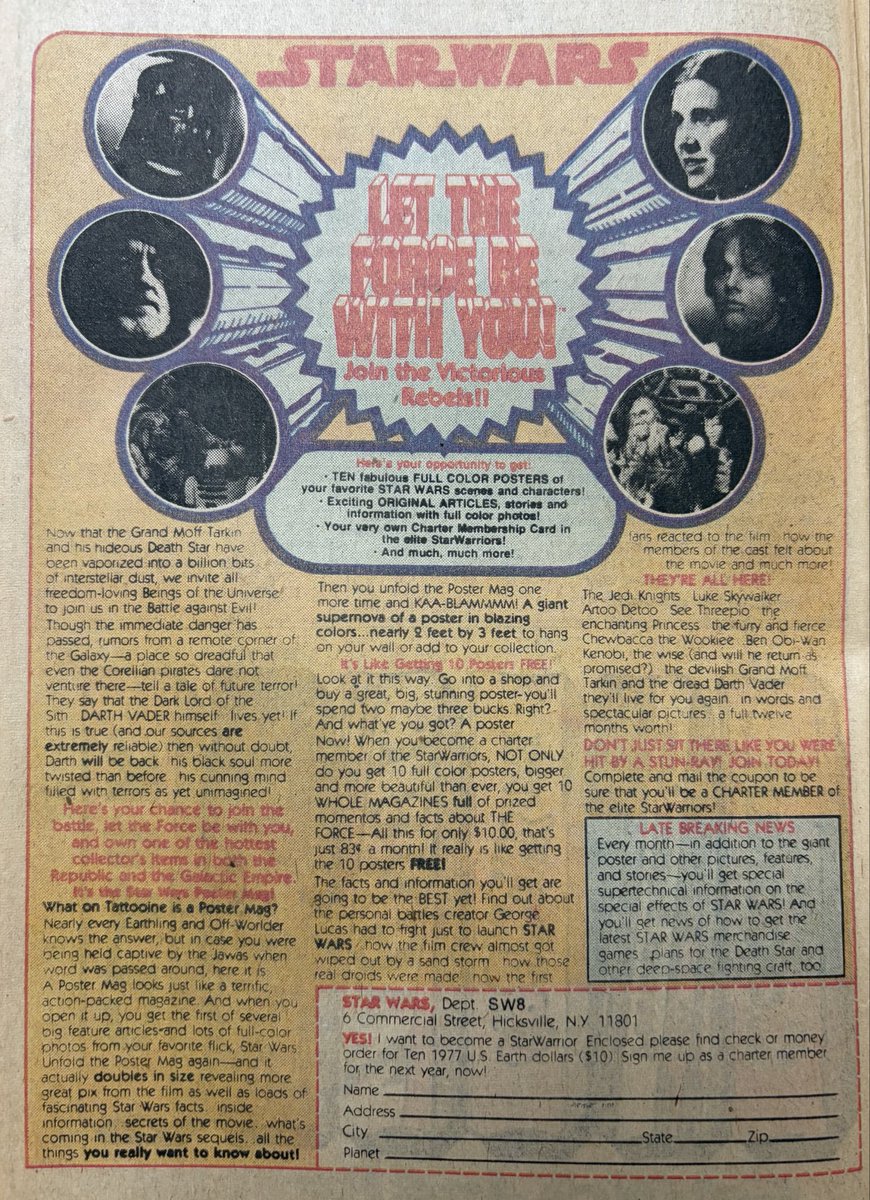 <a href="/EmpireToJedi/">Marvel Star Wars: From Empire to Jedi</a> ad from Unexpected 185, 1978.