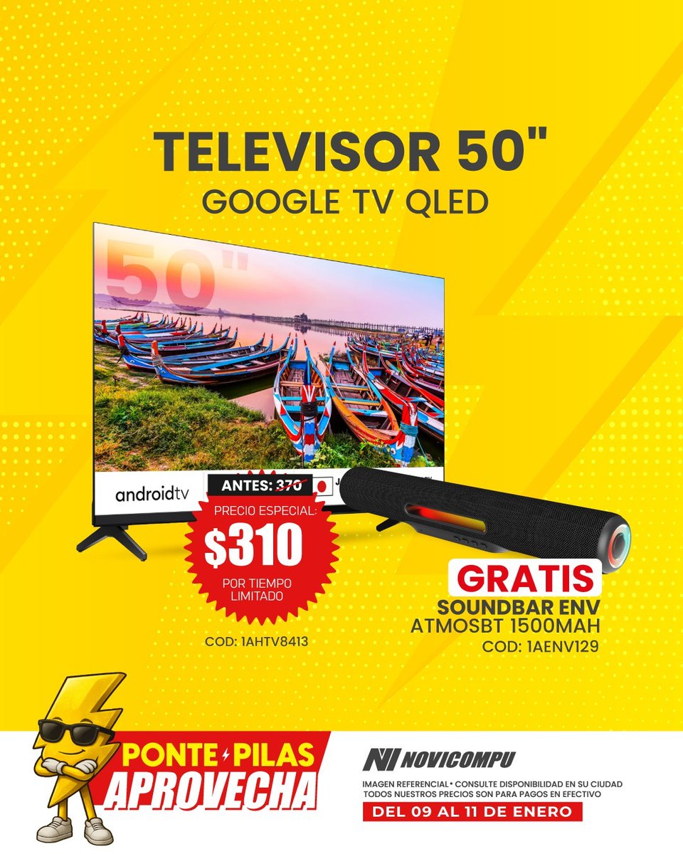 novicompu's tweet image. 🎁✨ Novinauta: compras con increíbles obsequios
¡Ponte pilas! ⚡ Solo del 9 al 11 de enero.
¡Visita la tienda Novicompu más cercana y aprovecha! 🚀🛒

#Novinauta #Novicompu #Obsequios #Promoción #Enero #Ofertas