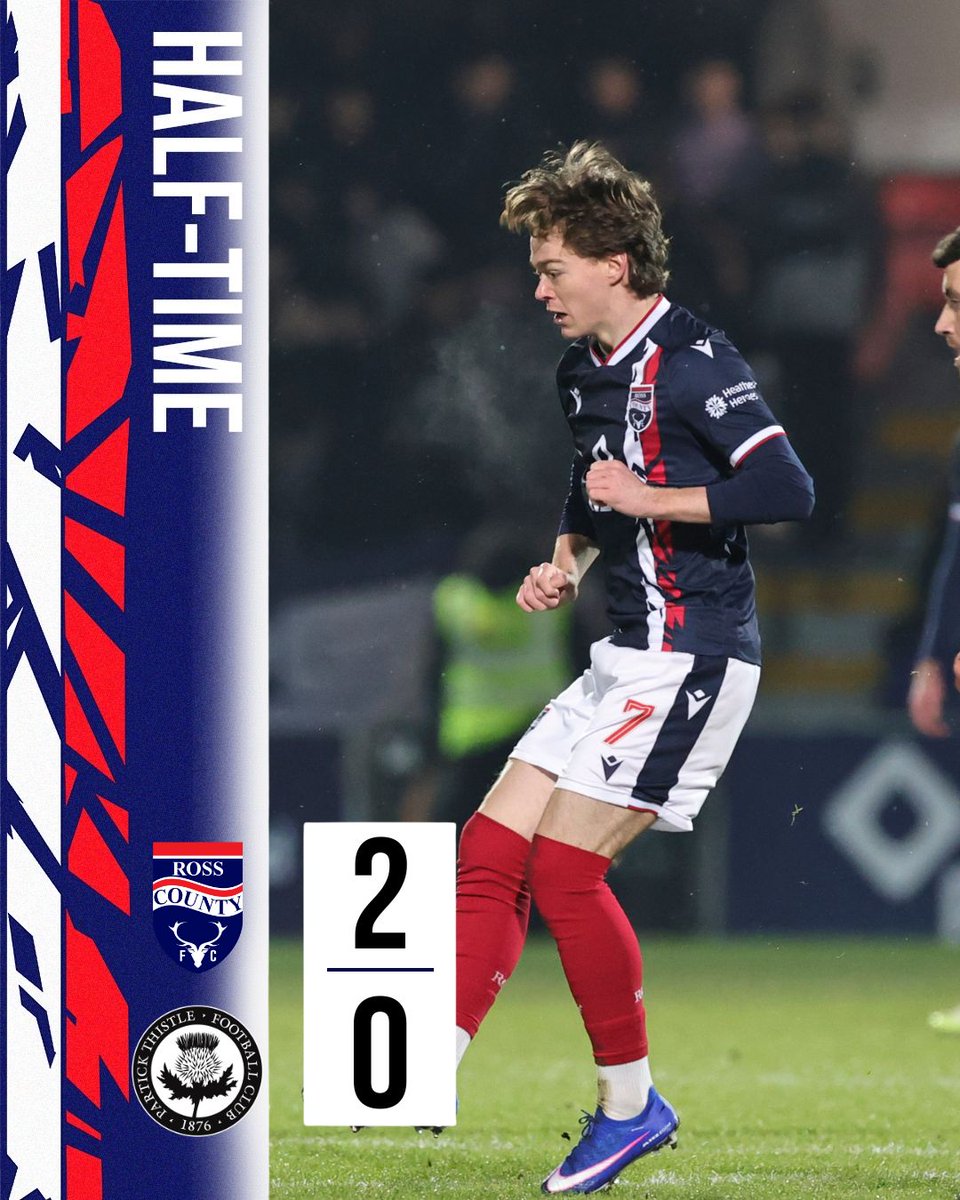 RossCounty's tweet image. A Jay Henderson brace makes it 2-0 at half-time.
