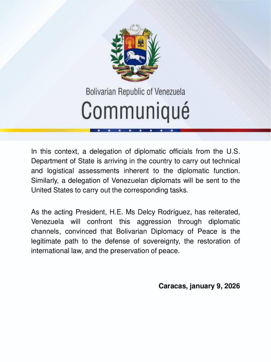 Statement in English

The Government of the Bolivarian Republic of Venezuela reiterates its  international denunciation that it has been the victim of a criminal,  illegitimate, and illegal attack against its territory and its people,  an action that has left more than a hundred