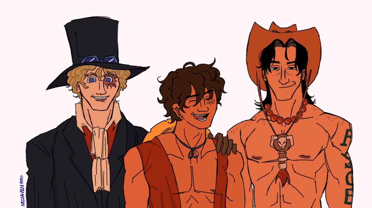 mihavenn's tweet image. awkward family photo 
#ONEPIECE #ASL #Sabo #Luffy #Ace