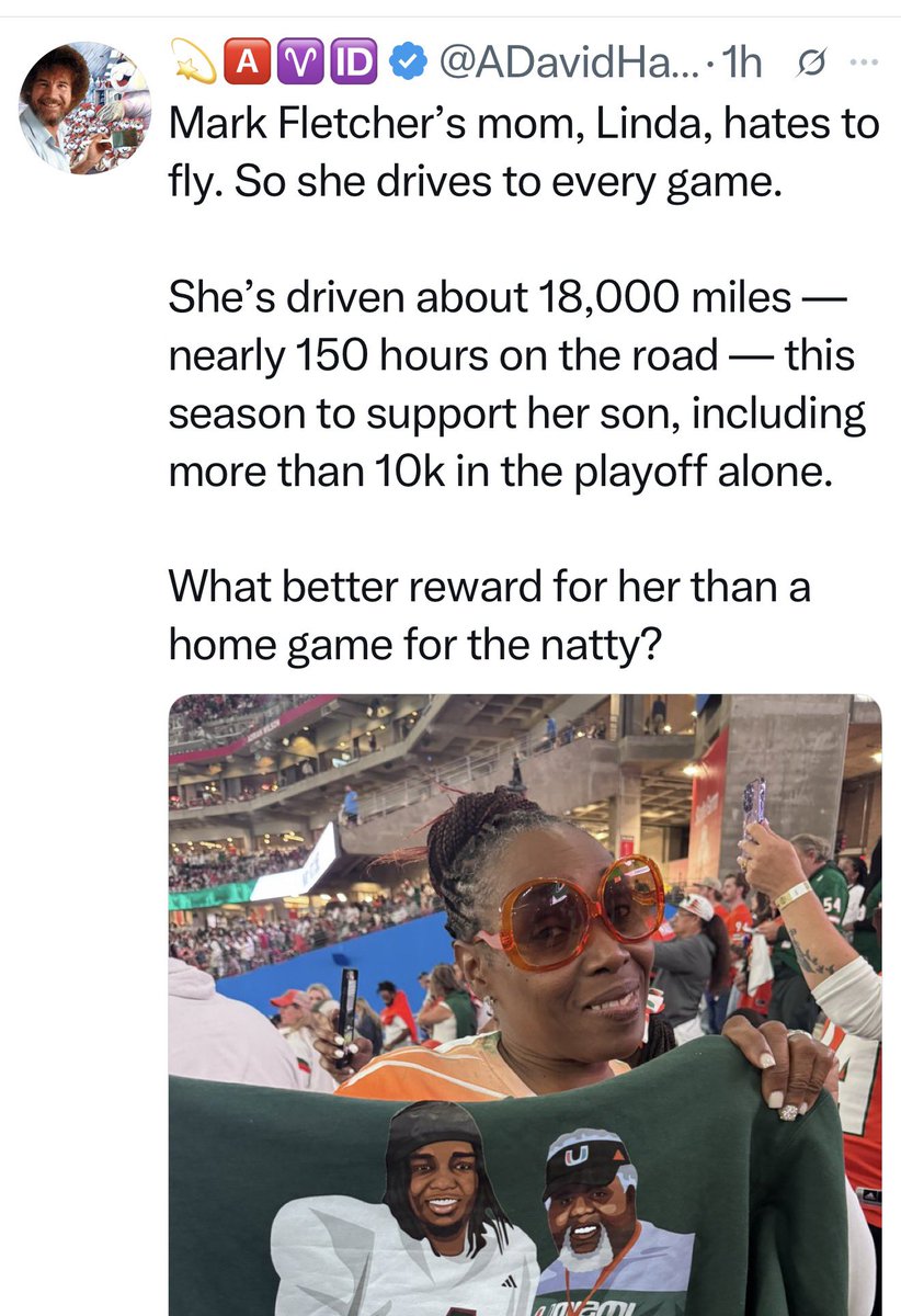 Canes_Chief's tweet photo. What @QuikTrip &amp; @JoshPateCFB outta do is take of momma Fletcher driving back across the country.  @fletcher

Meemaw would approve. 

https://t.co/DL1qM7jYG1 https://t.co/J9CTcKPdNa