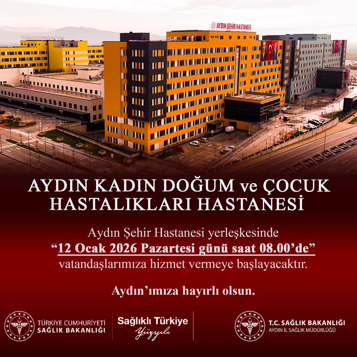 Aydın’ımıza hayırlı olsun.
#AydınŞehirHastanesi
#SağlıktaTürkiyeYüzyılı
