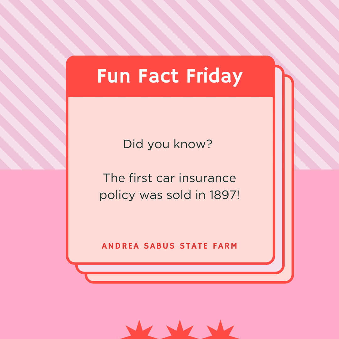 AndreaSabusSF's tweet image. Did you know? The first car insurance policy was sold in 1897! We’ve come a long way since then. #FunFactFriday #InsuranceTrivia