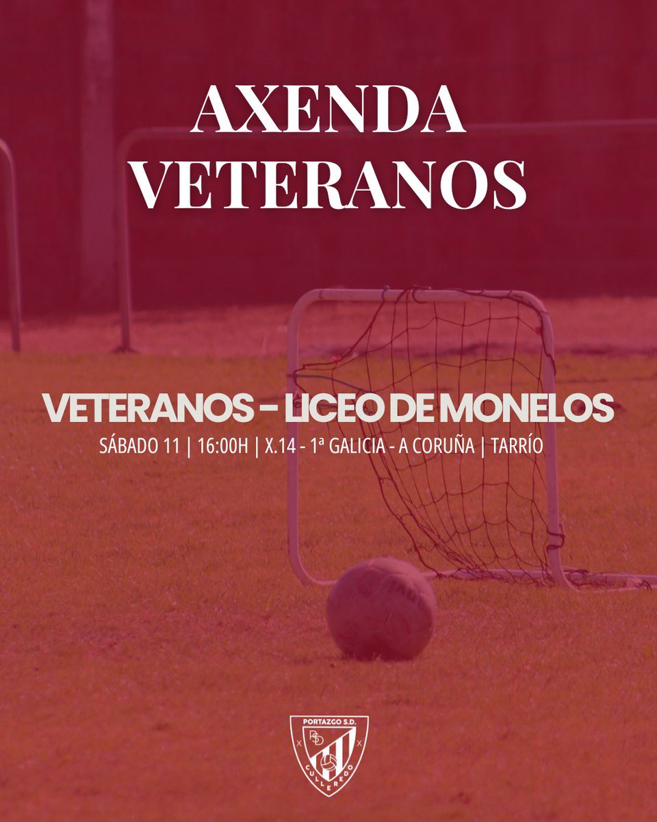 📅 𝐀𝐱𝐞𝐧𝐝𝐚 𝐝𝐞 𝐩𝐚𝐫𝐭𝐢𝐝𝐨𝐬 📅

✏️ Consulta a lista dos encontros das categorías base en fútbol 11, fútbol 8 e veteranos 

#ForzaPortazgo ♥️ | #PortazgoSD