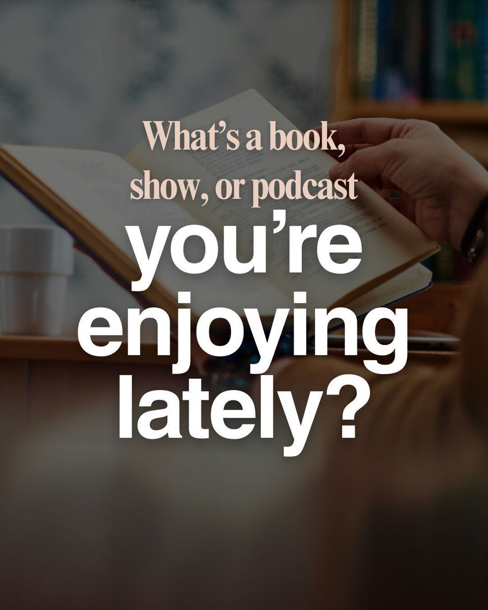 spachurch's tweet image. What's a book, show, or podcast you're enjoying lately?
Share it with us below.