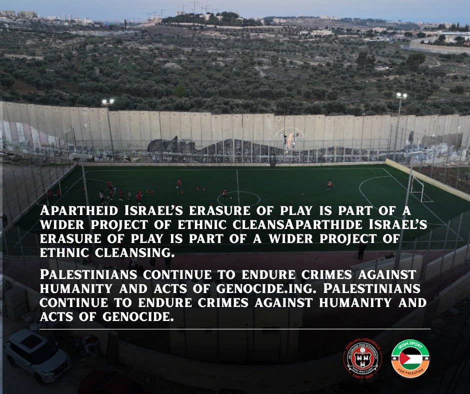 bfcdublin's tweet image. On 31 December, the Israeli military issued a renewed demolition order for the Aida Youth Center’s football pitch, giving the community just one week to comply. The deadline has now passed, and the pitch could be destroyed at any moment.

This space is not just a field; it’s a…