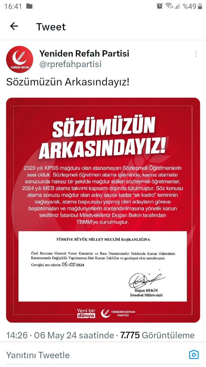 KORKUTHULUSTUR1's tweet photo. Sn @senolsunat Vekilim ,
Sn @mtnblt33 Başkanım : 
#2020Kpss Mağduru öğretmenlerimiz diyorki: '' Yüreğimiz unut ile Umut arasında kaldı '' Egitim komisyonunun tez zamanda toplanıp #KanunTeklifimiz 'in TBMM genel kurulda oylamaya sunulması elzemdir teşekkürler. 
@DoganBekin https://t.co/CYN9t4RK7h