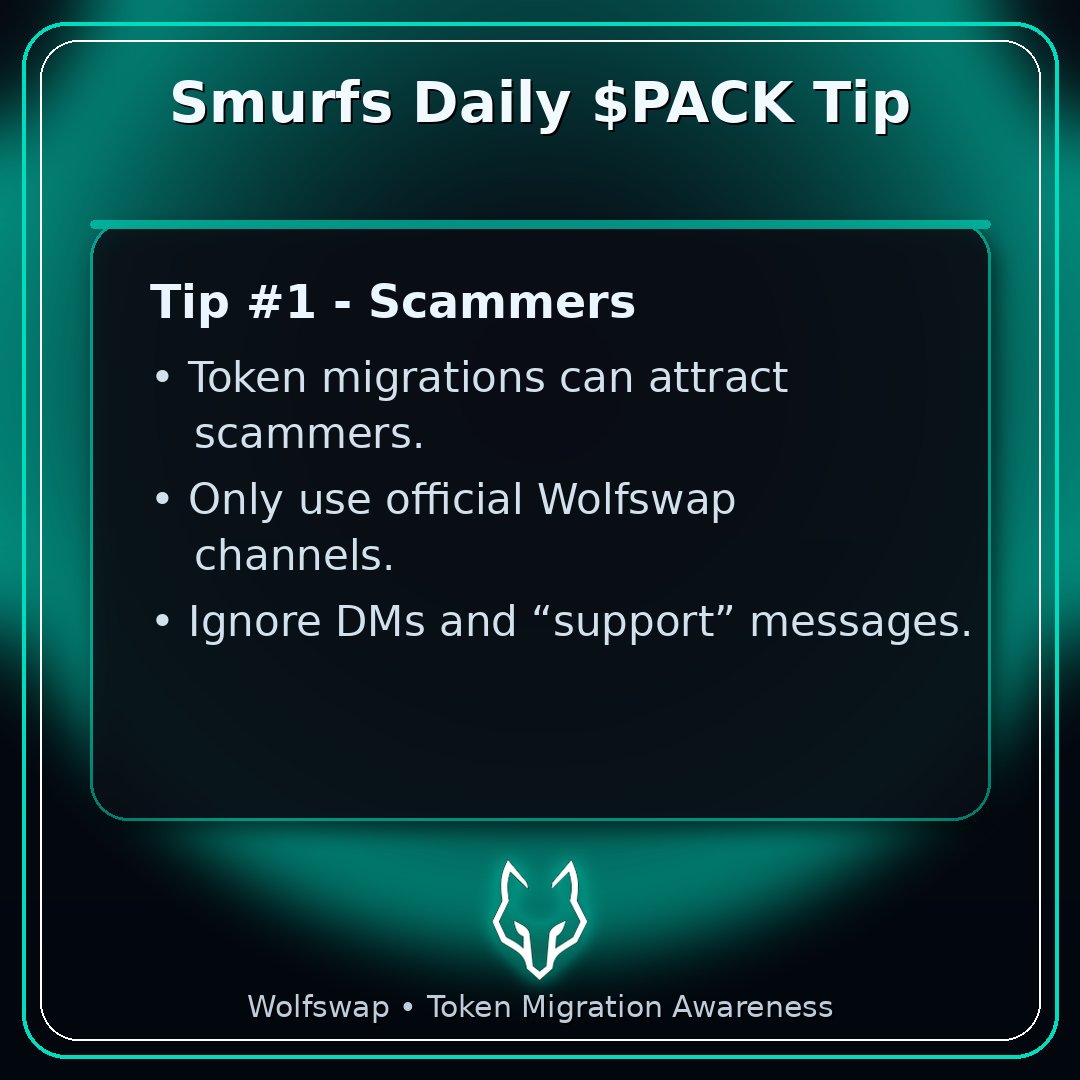🚨 $MOON ➜ $PACK migration. With Wolfswap being the #1 used dApp