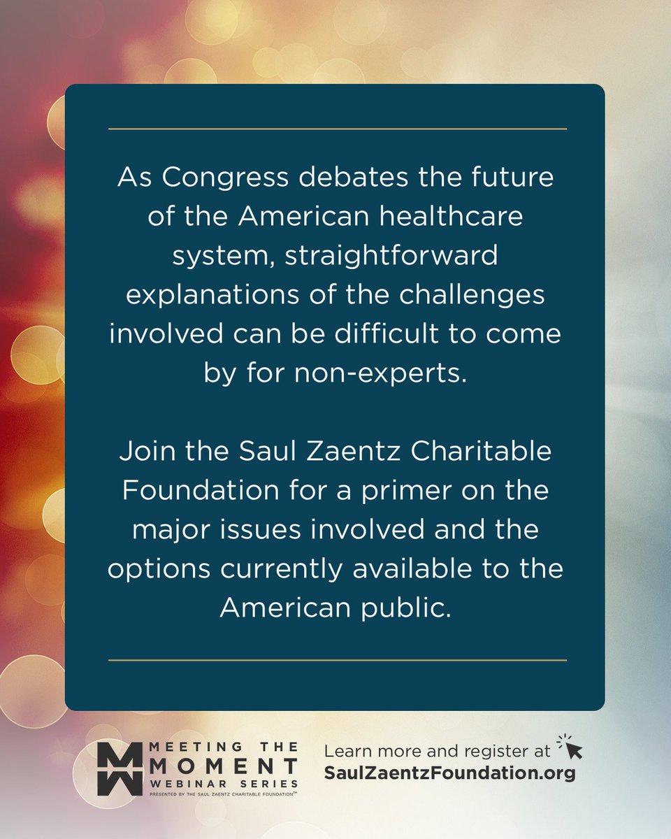 Join us for #MeetingTheMoment on January 30 at 12pm Eastern Time. <a href="/DanWuori/">Dan Wuori</a> will moderate a panel of with experts from the field, breaking down the major issues involved in the healthcare debate. 

RSVP today: bit.ly/49oeT7R