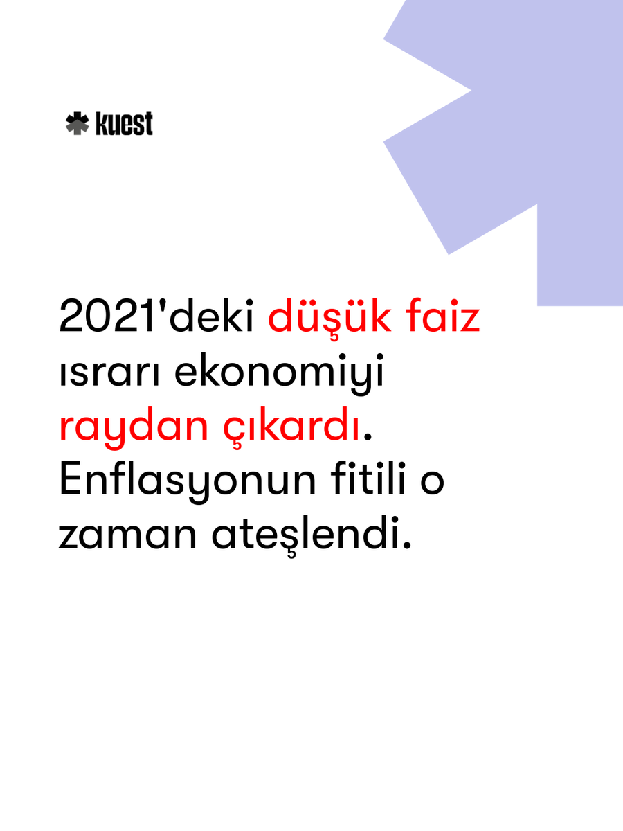 kuestmedia's tweet photo. 2021 Eylül ile 2022 Temmuz arasında uygulanan faiz indirimi odaklı para politikası, bugün yaşadığımız enflasyonun temel sebebi olarak öne çıkıyor. https://t.co/foovuRCjB1