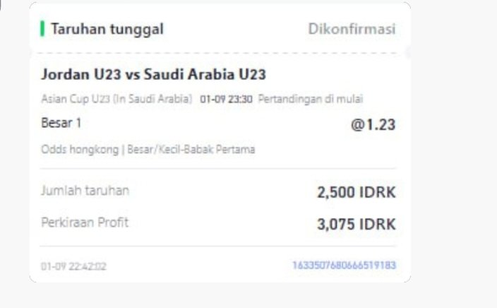 Afc cup u23 
Jordan u23 vs Saudi Arabia u23 
 
Corner over 4.5 HT 
Over 1 total gol HT 
Saudi Arabia u23 over 0.5 gol HT