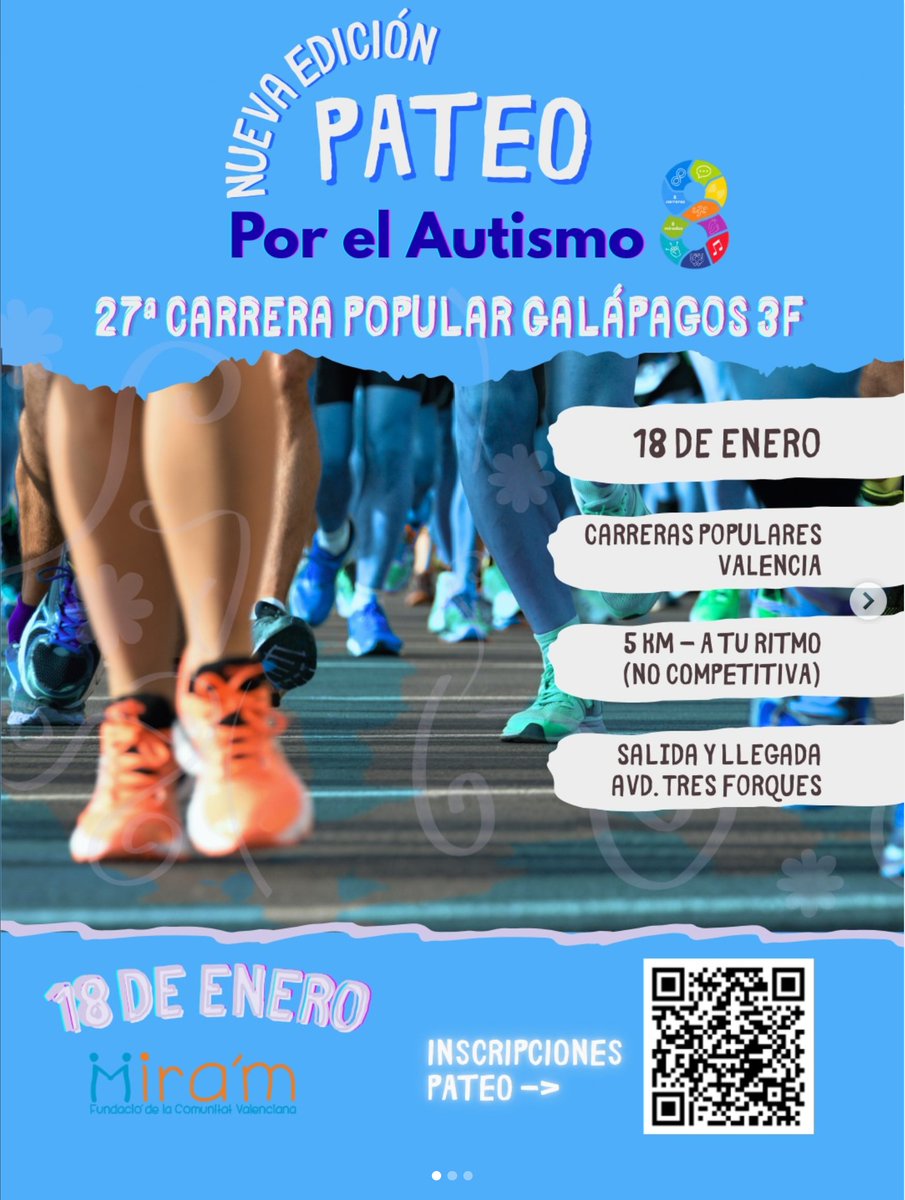 👉 Os animamos a difundir y participar en esta carrera popular 5K por al Autismo 💙𝐋𝐚 𝐫𝐞𝐜𝐚𝐮𝐝𝐚𝐜𝐢ó𝐧 𝐬𝐞 𝐝𝐞𝐬𝐭𝐢𝐧𝐚 í𝐧𝐭𝐞𝐠𝐫𝐚𝐦𝐞𝐧𝐭𝐞 𝐚 𝐞𝐧𝐭𝐢𝐝𝐚𝐝𝐞𝐬 𝐪𝐮𝐞 𝐭𝐫𝐚𝐛𝐚𝐣𝐚𝐦𝐨𝐬 𝐜𝐨𝐧 𝐩𝐞𝐫𝐬𝐨𝐧𝐚𝐬 𝐜𝐨𝐧 𝐚𝐮𝐭𝐢𝐬𝐦𝐨 𝐲 𝐬𝐮𝐬 𝐟𝐚𝐦𝐢𝐥𝐢𝐚𝐬