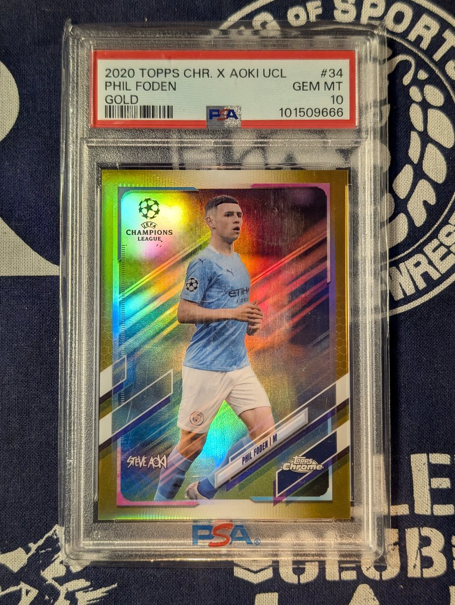 jcutlersburner 2020 Topps Chrome x Aoki Phil Foden Gold/50 PSA 10