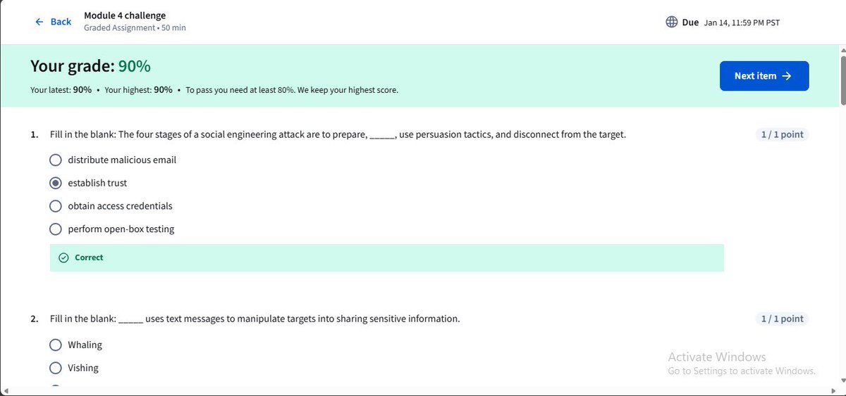 Paul_In_Defense's tweet photo. Update…!!!🔥🔥🔥
Completed the final module of the fifth course of my Google Cybersecurity Study. This module covered social engineering, malware, Web-based exploits, and threat modeling processes. 
On to the next course…🔥💪🏽 @ireteeh @TemitopeSobulo @segoslavia @OnijeC https://t.co/t9cWw8Ow4O