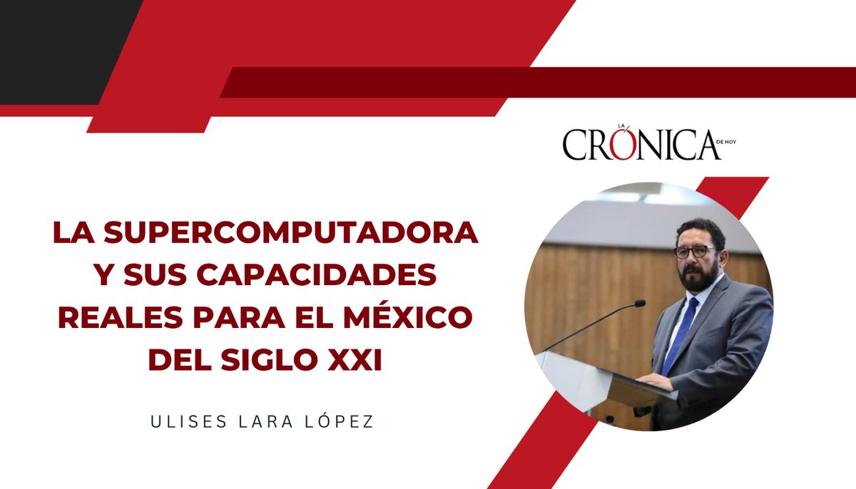 UlisesLaraLopez's tweet photo. ¡Buenos días! 🙋🏻‍♂️
Les invitamos a leer nuestra columna en @LaCronicaDeHoy, donde analizamos el papel del supercómputo y la IA en la seguridad, la justicia y el desarrollo del país, así como los retos éticos de su implementación. ¡No se la pierdan! 
🔗 https://t.co/aI0ec6Qqqc https://t.co/abyNIkVIsP
