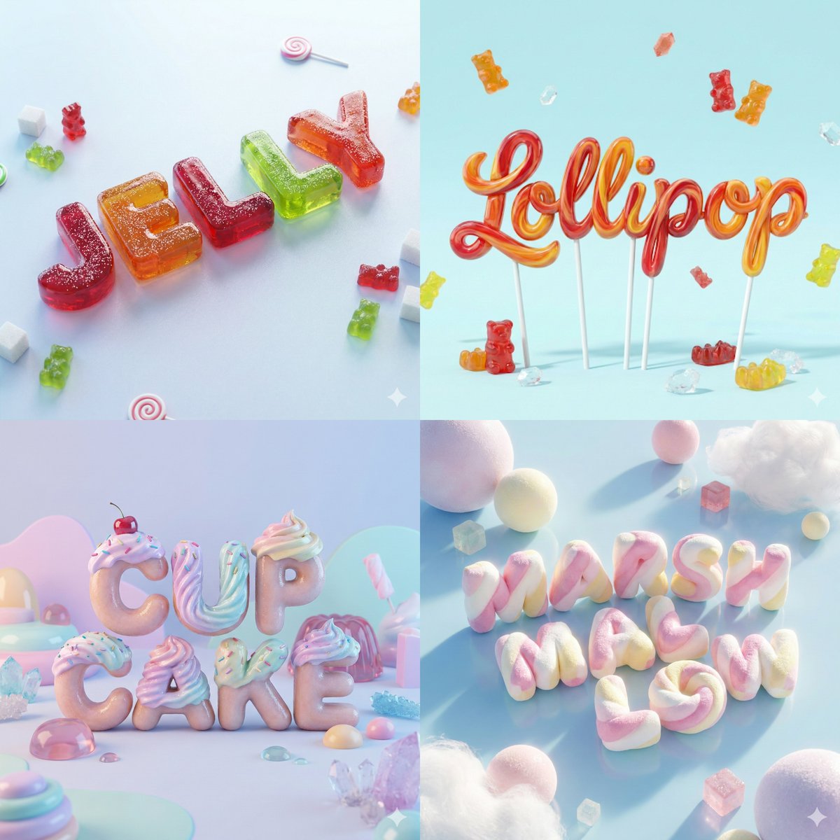 Lovart prompt result: How I Created Ultra-Realistic 3D Candy Letters