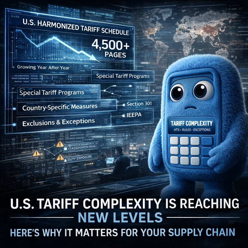 InstaDuty's tweet image. U.S. tariff complexity is hitting a new high in 2026 — the Harmonized Tariff Schedule now exceeds 4,500 pages. That means more rules, more classifications, and more duty risk for importers. Tools like InstaDuty help you stay compliant and confident. 
 #Tariffs #ImportCompliance