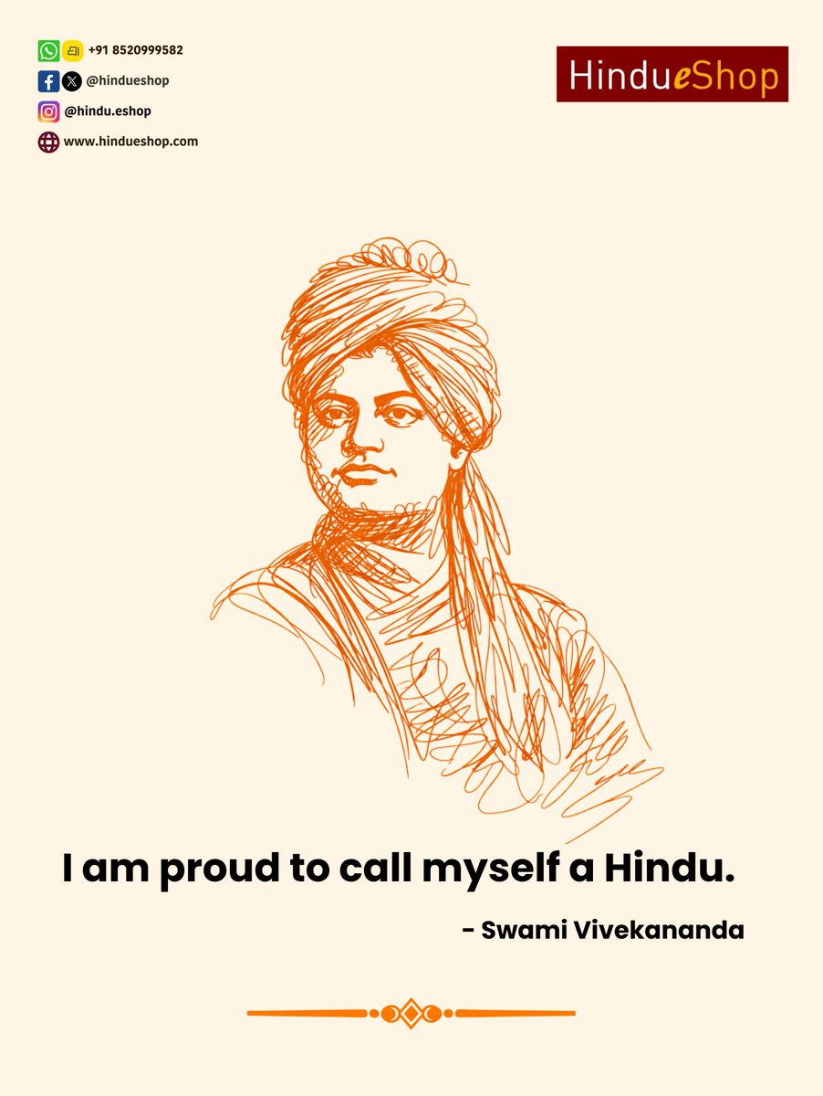 Wishes on Swami Vivekananda's Jayanti - Pushya Krishna Saptami ( amaant). Do check out this link for some important books on / by him .
hindueshop.com/swami-vivekana…