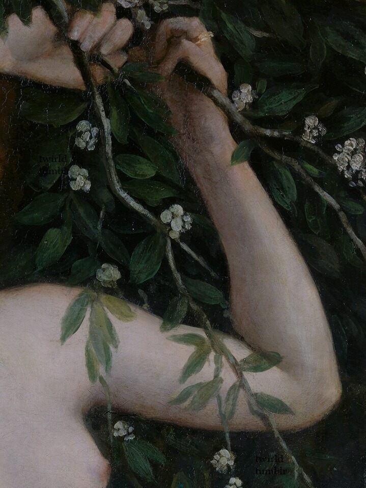 Nude with Flowering Branch (detail, 1863) Gustave Courbet