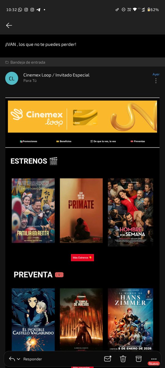 soyeltaxa's tweet photo. @Cinemex : "No te los puedes perder"
También Cinemex: No trae a San Juan "Familia En renta" y "Primate" solo está en español. https://t.co/yACYrS5AGX
