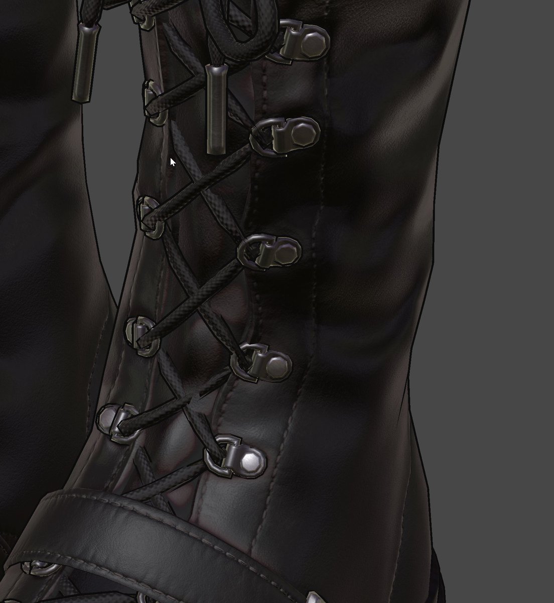 Neogools's tweet image. 개인 작업이라 퀄리티 욕심내서 신발끈까지 다 모델링했는데, 만드는 김에 에셋화해서 판매까지 해보려고 최적화 작업 중.

1. 신발끈+버클 풀 모델링 
2. 신발끈+버클 노말맵 추출 적용

직접 비교해 보니 생각보다 큰 차이가 없다. 
그런데 폴리곤은 약 2.6배나 차이 남... 
물론 노말맵 해상도가…