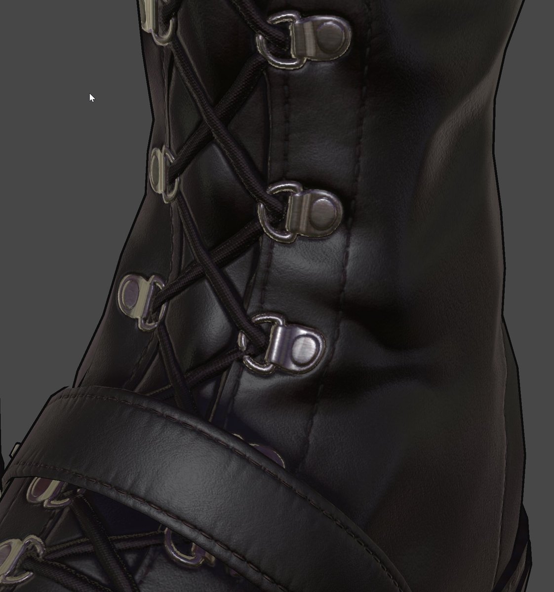 Neogools's tweet image. 개인 작업이라 퀄리티 욕심내서 신발끈까지 다 모델링했는데, 만드는 김에 에셋화해서 판매까지 해보려고 최적화 작업 중.

1. 신발끈+버클 풀 모델링 
2. 신발끈+버클 노말맵 추출 적용

직접 비교해 보니 생각보다 큰 차이가 없다. 
그런데 폴리곤은 약 2.6배나 차이 남... 
물론 노말맵 해상도가…