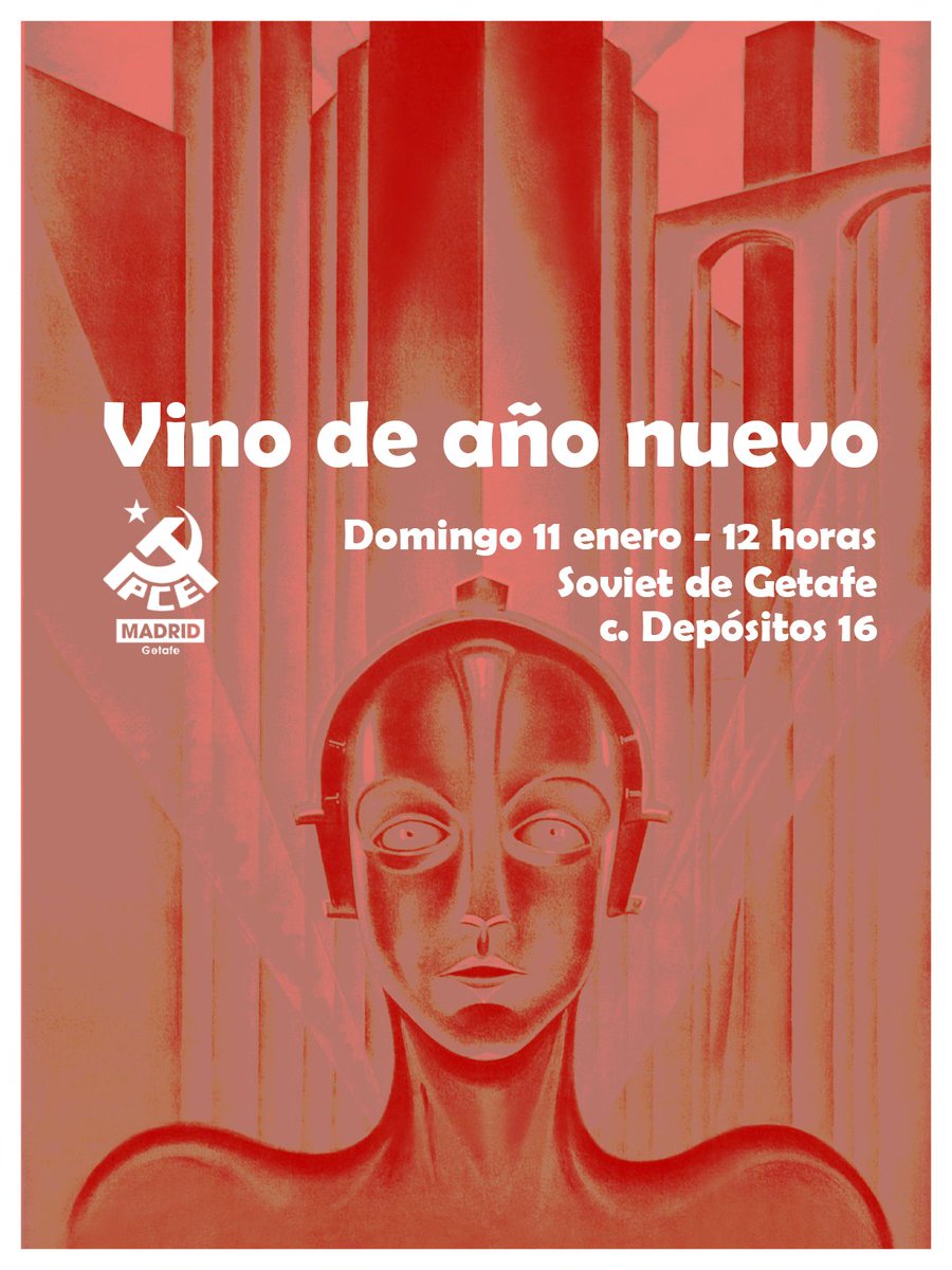 🍷 Este domingo celebramos nuestro tradicional vino de año nuevo. 

¡Te esperamos para dar la bienvenida a un 2026 cargado de luchas y victorias! 

📅 Domingo 11 de enero
🕧 12:00 horas
📍 Soviet de Getafe