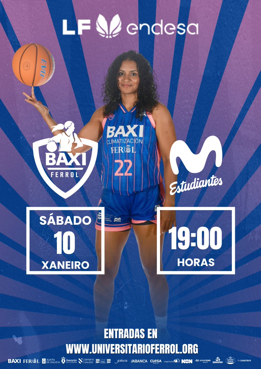 🔥 ESTE SÁBADO A MALATA TEN QUE FERVER!

🏀 O BAXI Ferrol loita pola vitoria fronte a <a href="/MovistarEstu/">Movistar Estudiantes</a> 

⏰ 19:00 | 📅 10 de xaneiro

💙 Xuntas somos imparables. Fai que se note o orgullo ferrolán!
🎟️ universitarioferrol.org