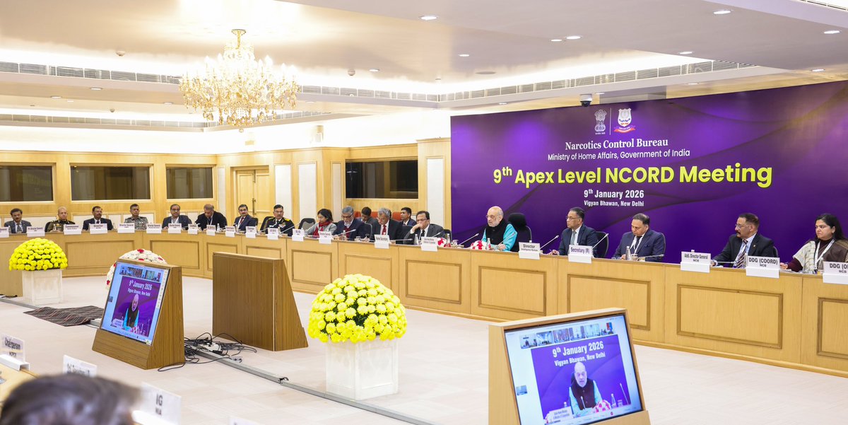 Chaired the 9th Apex Level Meeting of the NCORD in New Delhi today. Under the leadership of Modi Ji, the nation is now set to unleash the next-level crackdown on drug networks. Instructed the agencies to launch a three-year-long united nationwide campaign against drugs from the