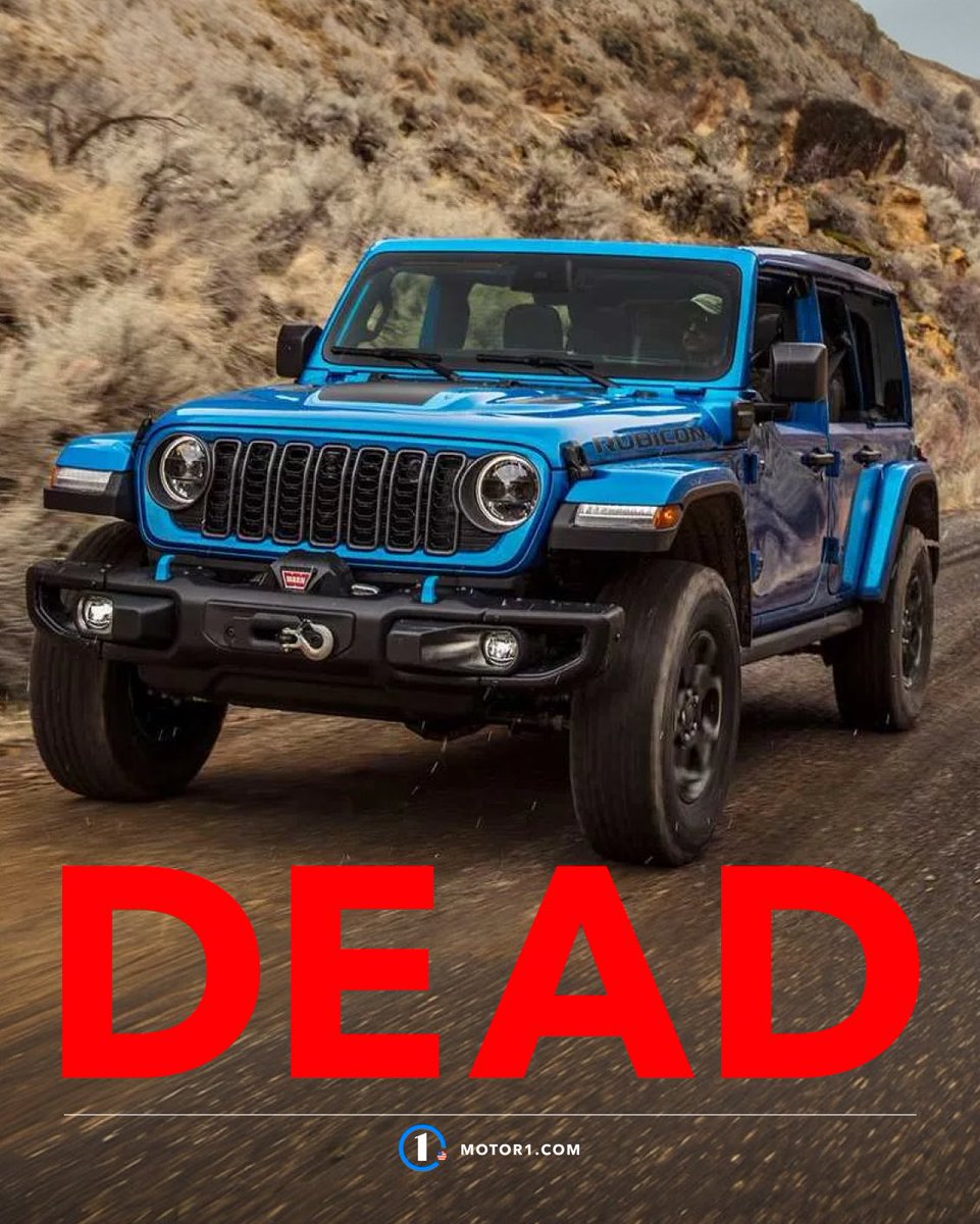 Motor1com's tweet photo. DEAD: the Jeep Wrangler 4XE.

https://t.co/1i3XdJvwcz… https://t.co/z2yYqCTJcE