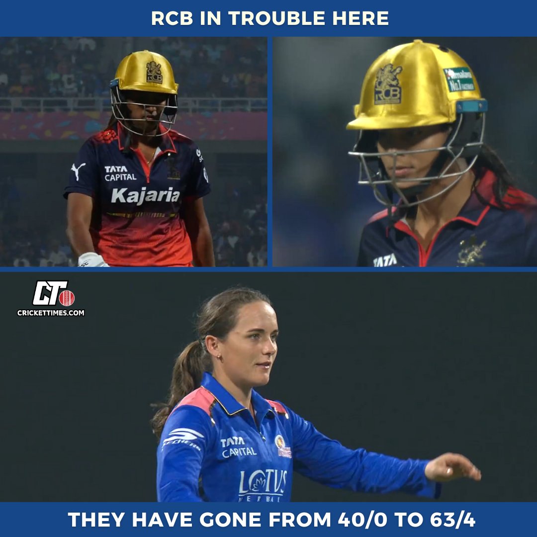 RCB have gone from 40/0 to 63/4

#MIvRCB #WPL2026