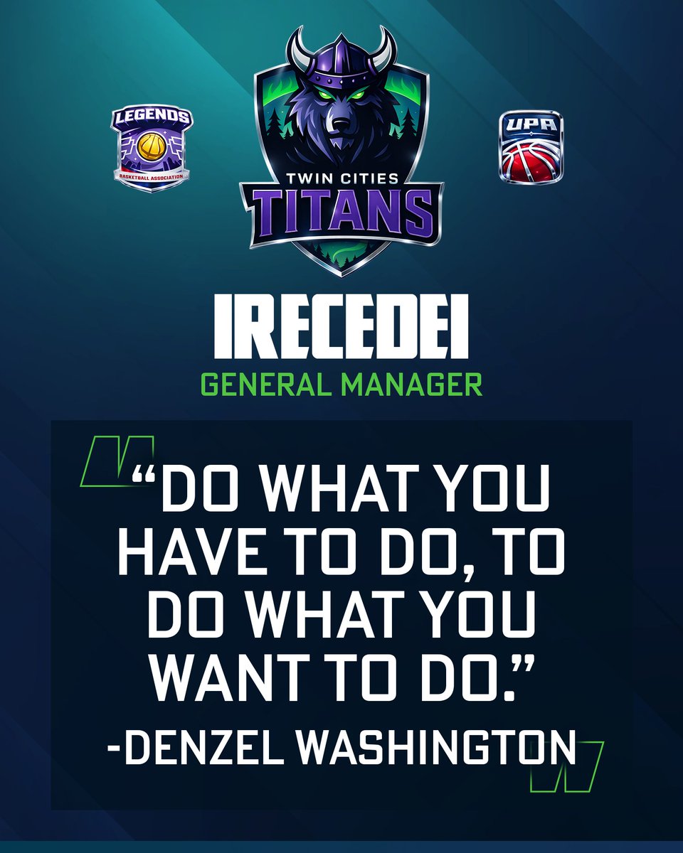 TheLBALeague's tweet image. The first GM of the Twin Cities Titans is @iRecedei 

He looks to bring discipline, strength and relentless control to the squad.

How will the Titans perform in the first season?

You can still sign up and compete in the combines until January 15th⬇️
