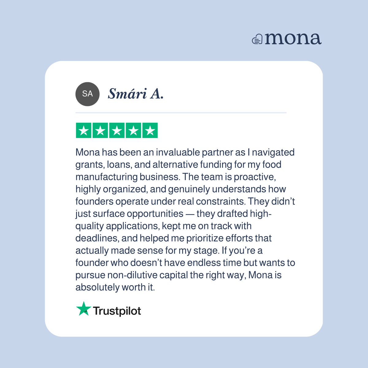 monaventuresco's tweet photo. Small businesses are juggling a thousand priorities – and accessing non-dilutive capital shouldn’t have to mean doing it alone. At Mona, we’re honored to support small businesses as they go after capital in a way that’s strategic, realistic, and aligned with where they are. https://t.co/LBM0D1Yh37