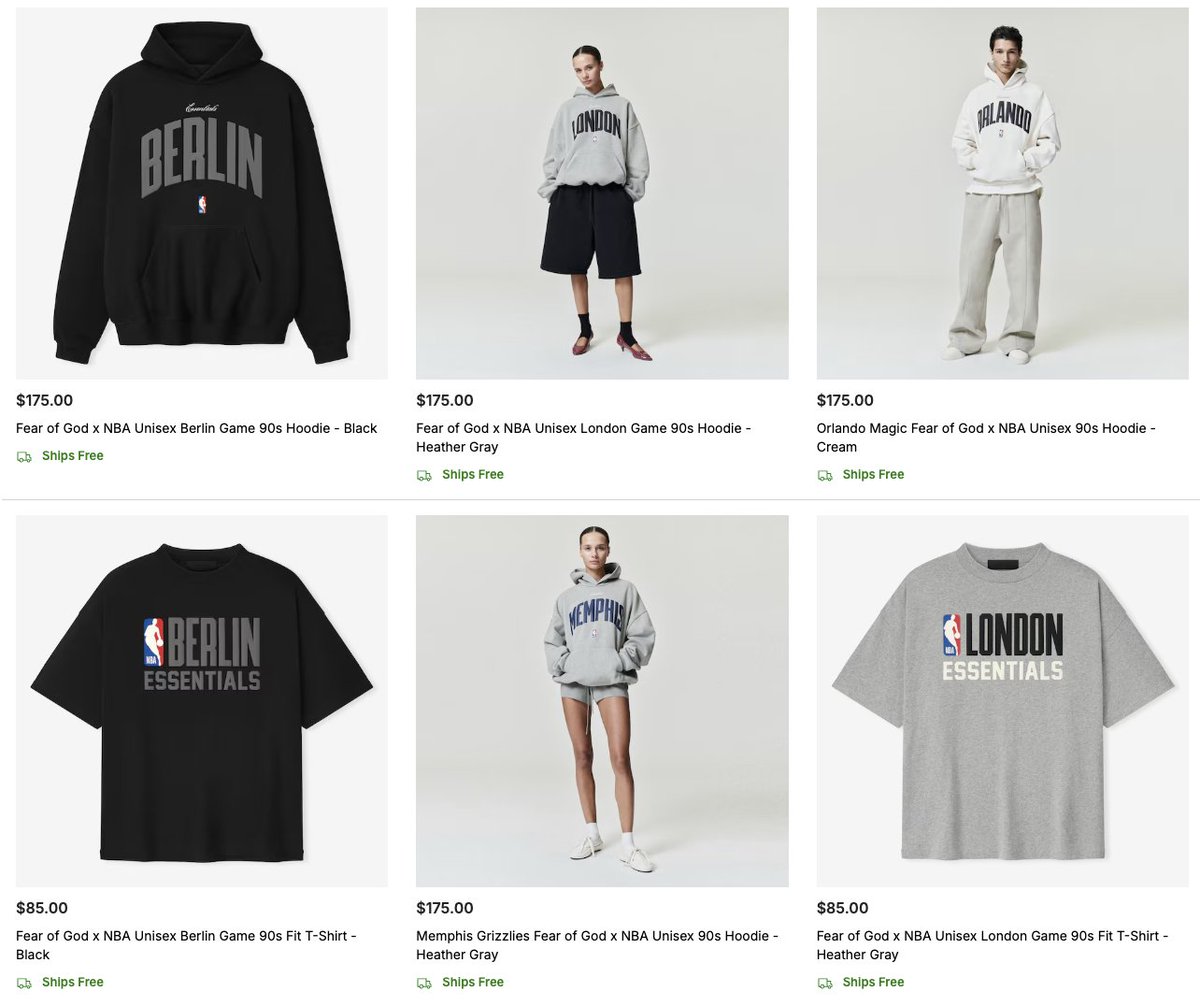 ESSENTIALS FEAR OF GOD NBA BERLIN Tシャツ