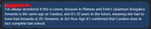 sinceramente no entiendo pq les cuesta tanto entender q es canon q candace tuvo una hija mientras estudiaba leyes.