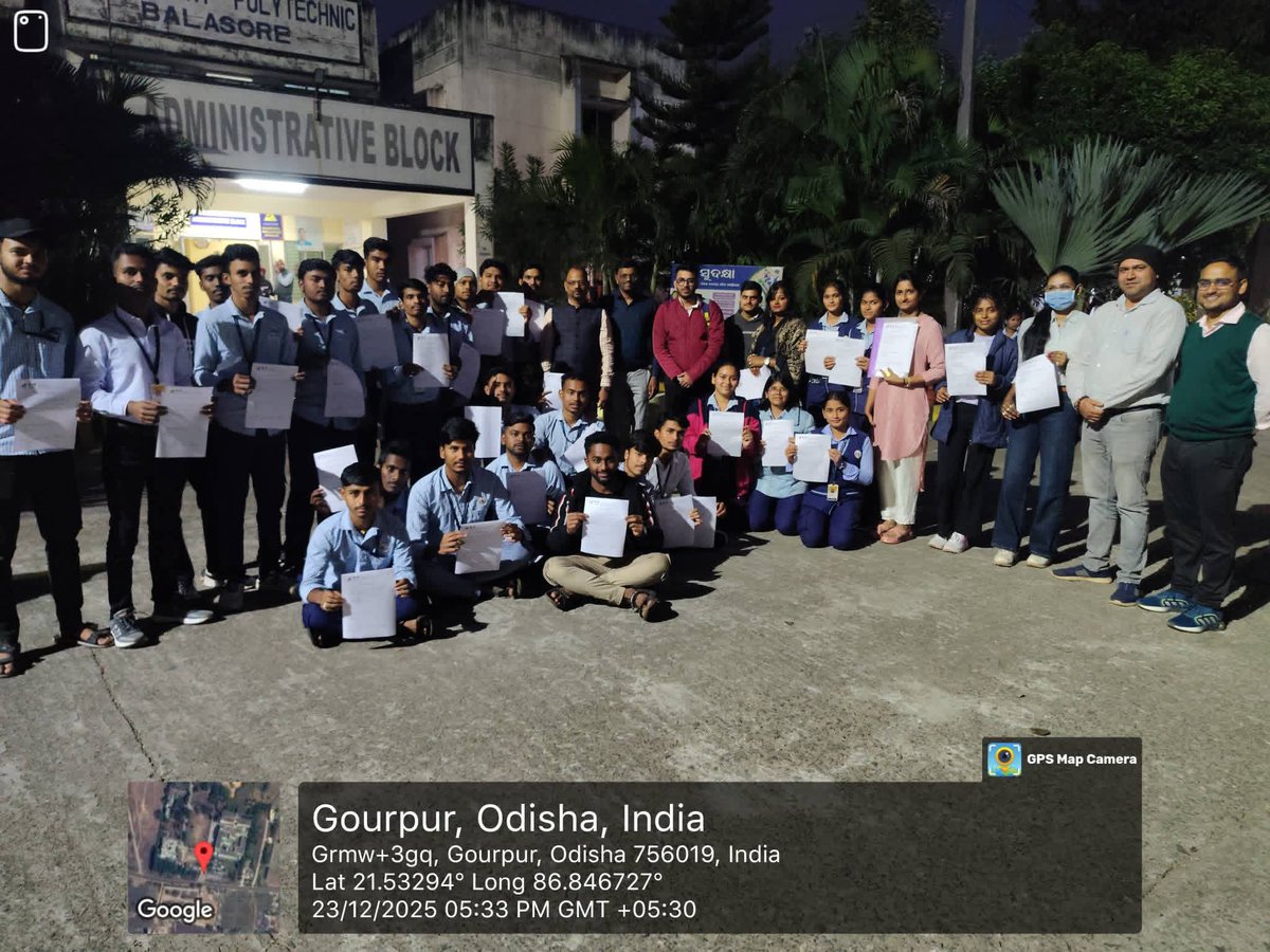 GP_Balasore's tweet photo. Organized #Campus #drive for final year students of 2025-26 &amp; Passed out students for G P Balasore @ Marelli Mothorson Automotive Lighting India Pvt Ltd. Dated : 23/12/2025 @ 44 #students from diploma in E &amp; TC Engg., Electrical Engg. &amp; Mechanical Engg. Branches got selected . https://t.co/9AGmkrUpjc