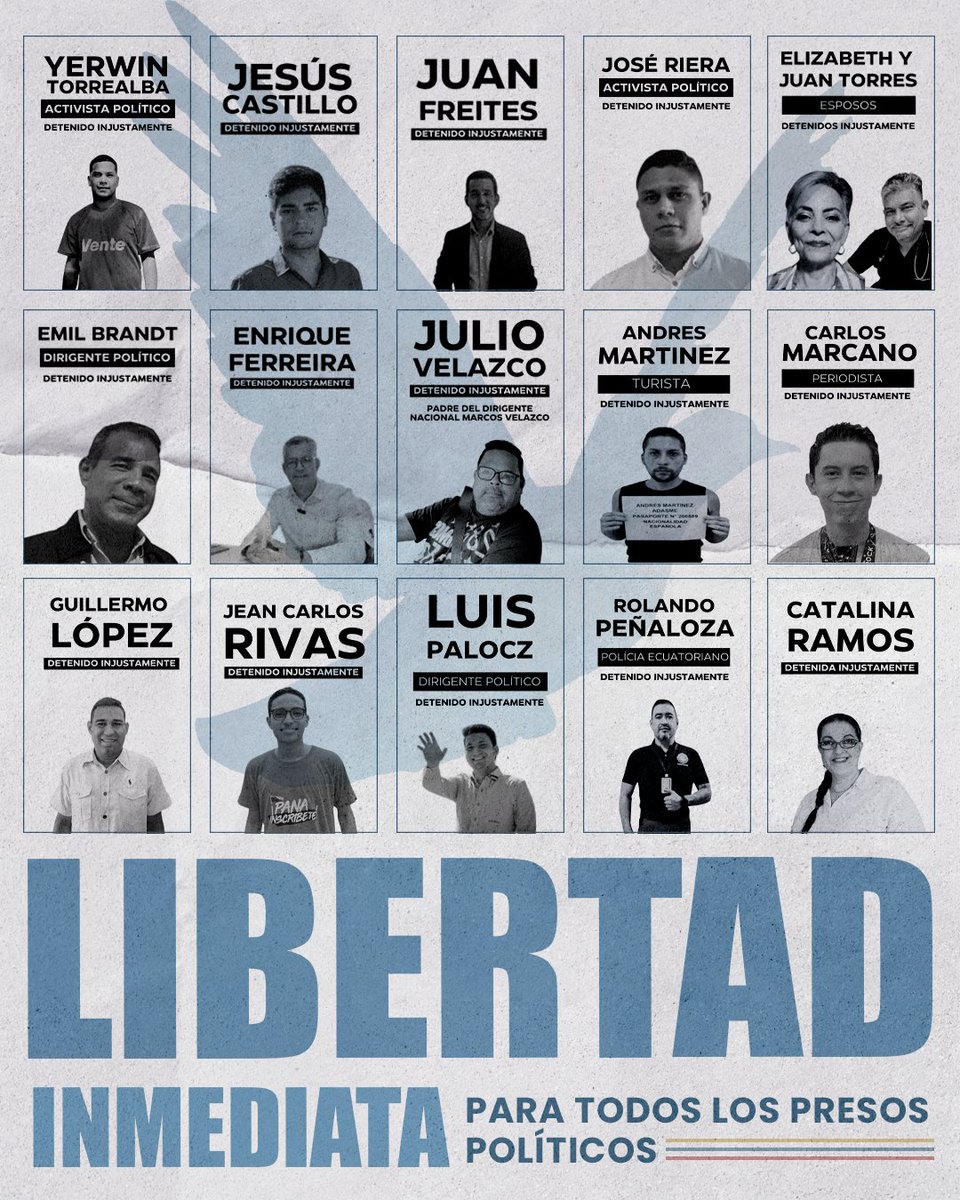 Cada hora que pasa sin liberaciones reales aumenta el sufrimiento de más de 1000 rehenes y sus familias. No se juega con la libertad ni con el dolor de un país entero.
#LibertadInmediataParalosPresosPoliticos
#QueSeanTodos