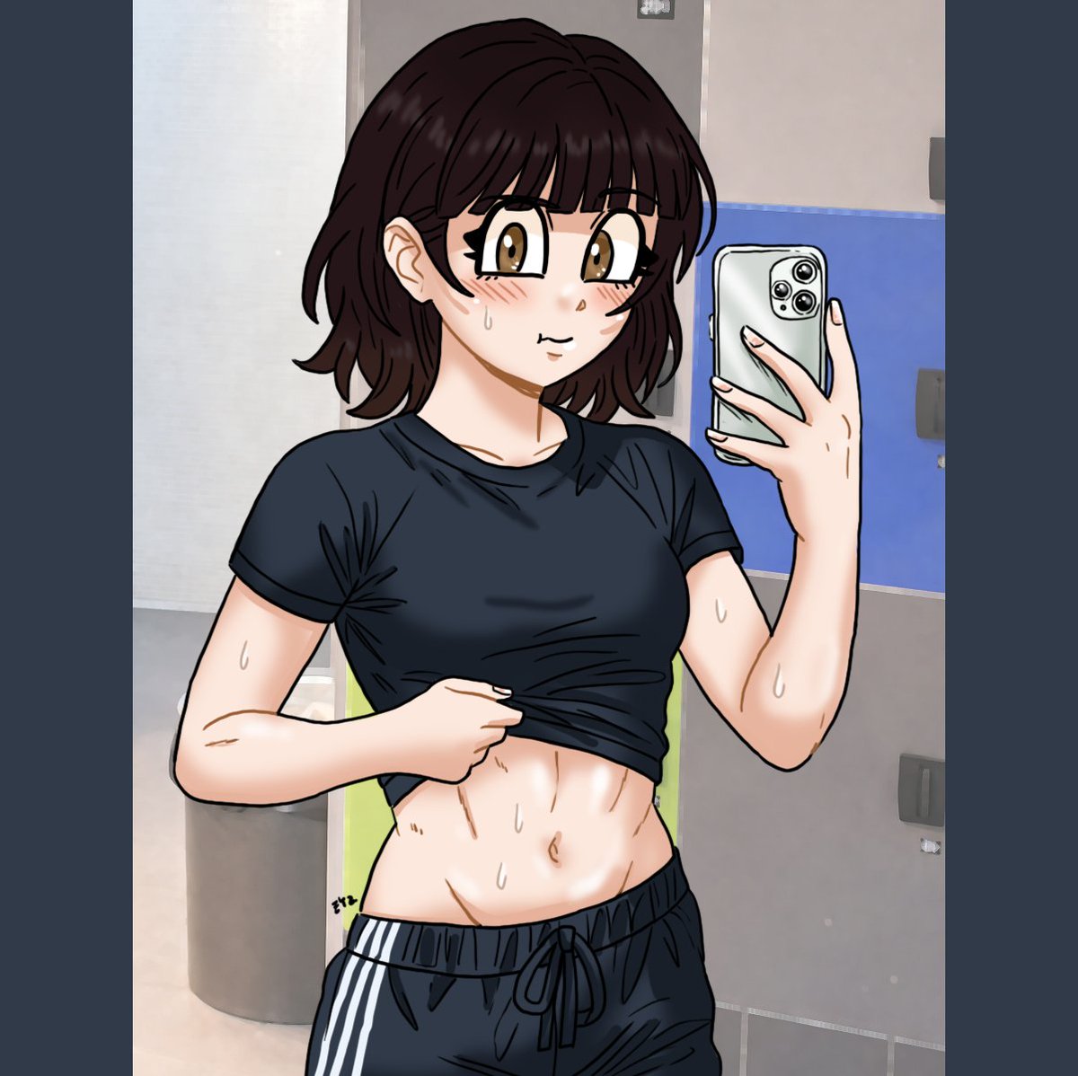 Eyzmaster's tweet photo. Back to the grind — gym Yuki is back, focused, strong, unstoppable. 💪

💗 Thanks for the motivation, love, and steady support — Yuki’s grind inspires more than you know.

@mtndwr 
 @ywuukii 
 @tailsthefoxfan 
#ywuuki #yuki #mtndwr #Eyz #myart #oc #waifu #bestgirl #egirls #altgirls #fitgirls #animegirls
