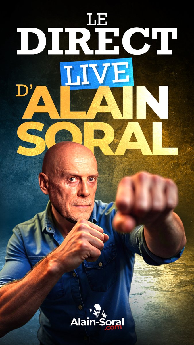 🚨Ne manquez pas le futur live d'Alain Soral : 

⏰Mardi 13 janvier
📍20 heures
❔Posez vos questions en direct

💰Rendez-vous sur son site officiel : alain-soral.com/fr/subscribe