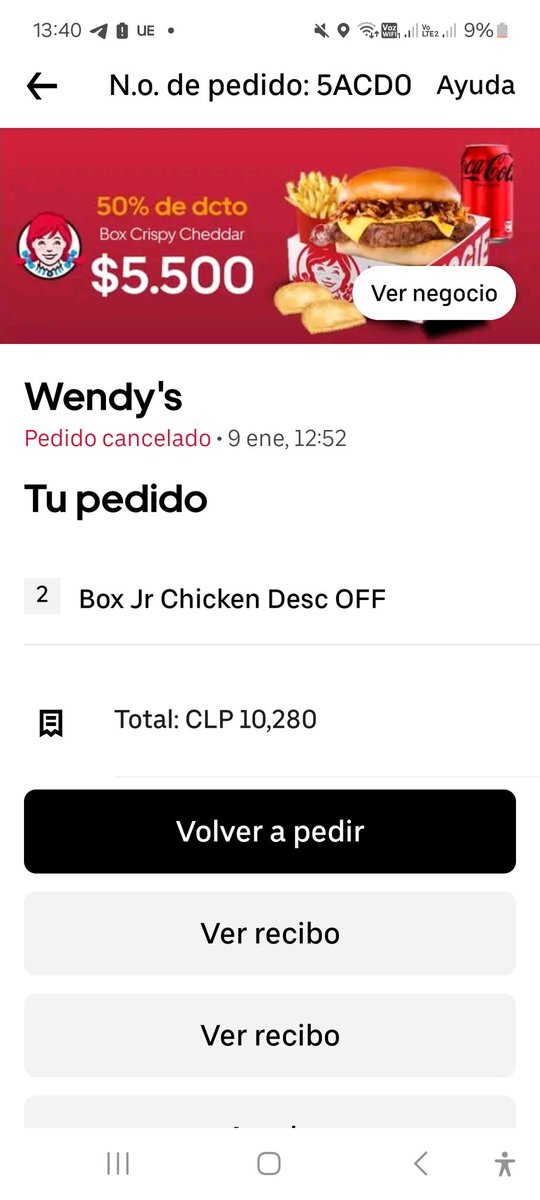 ENCATETA's tweet photo. @UberEats en Chile está estafando a sus clientes, ya que acabo de hacer un pedido en efectivo, el repartidor anula porque según ella no estaba en el lugar, se come mi comida y más encima me están cobrando el valor de los productos. Soporte vale hongo. https://t.co/PZN42gfvRM