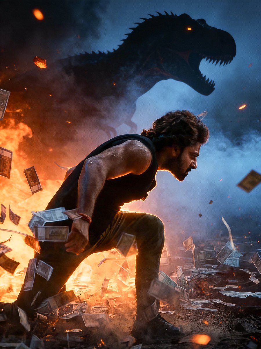 ivdsai's tweet photo. Dinosaur on Duty 😎👑

#Prabhas is the only Actor in Indian Cinema to have SIX 100cr+ Opening day WW Grossers...

#TheRajaSaab Day1 WW Gross 110cr~ 😎🕺 (Estimates)*

#TheRajaSaabFestival #Prabhas𓃵 https://t.co/SWEIeEDIPQ