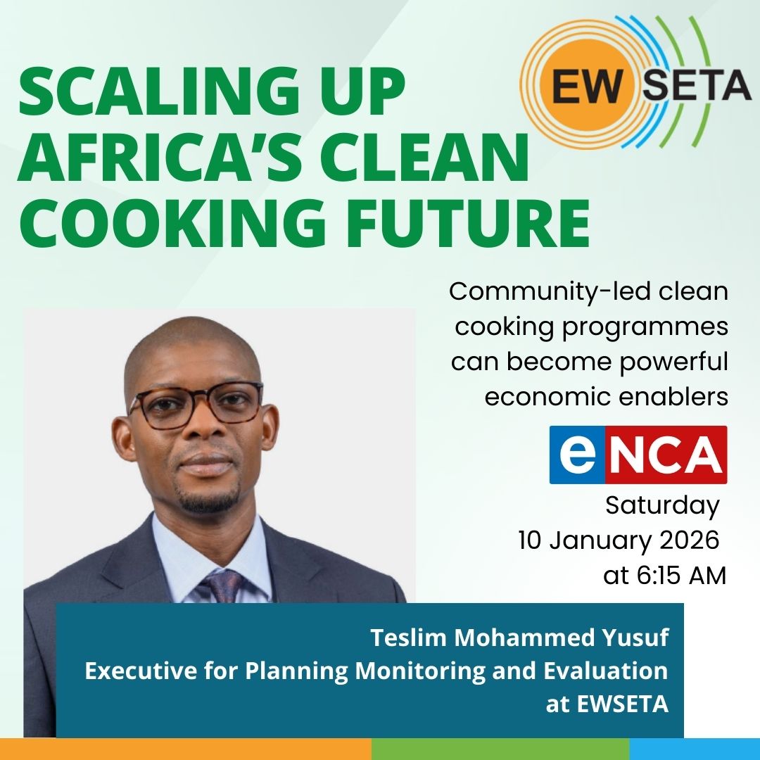 ewseta's tweet photo. Watch @eNCA  6:15 AM - EWSETA's Teslim Mohammed Yusuf
🔹 Training 20 young people in clean energy tech
🔹 Turning spaza shops into gas hubs
🔹 Creating local jobs  &amp; businesses
The real impact of G20 Clean Cooking Legacy 
#CleanCooking #YouthInEnergy #SMMEs #EWSETA https://t.co/ZuyBVXgfqs
