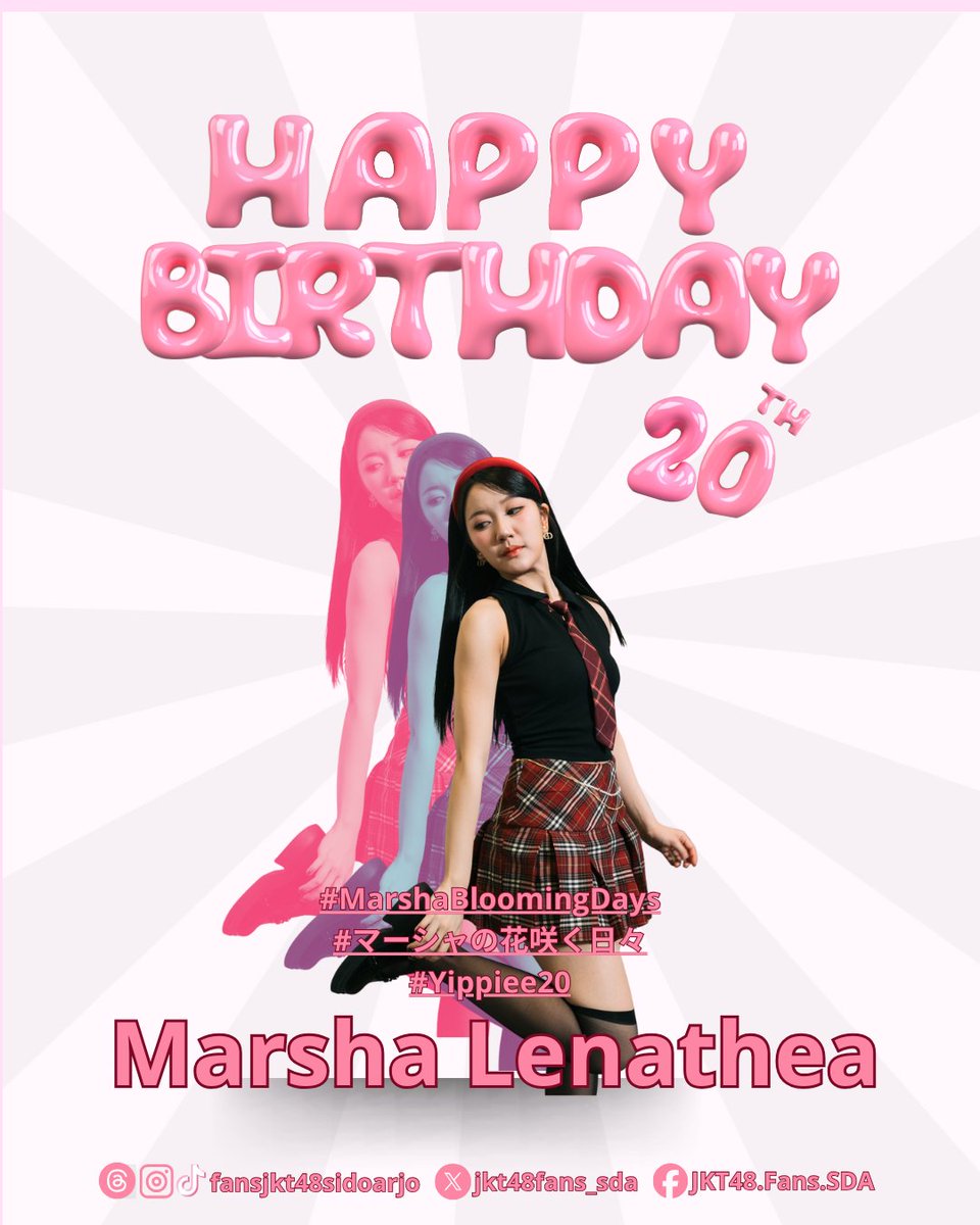 Level 20 unlocked! 🔓✨
Selamat memasuki usia kepala dua
Happy Birthday, our favorite Matcha! <a href="/L_MarshaJKT48/">Marsha Lenathea</a>  
Semoga di umur yang baru ini makin bersinar dan selalu bahagia dengan caramu sendiri.  🍵💚

#MarshaBloomingDays
#マーシャの花咲く日々
#Yippiee20