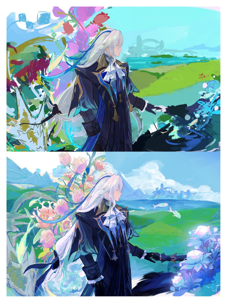 昔描いたヌも最初はガサガサブラシでひたすらなんとなくの形や色置いたりしてた
結構この作業とか、この質感も味があって好き