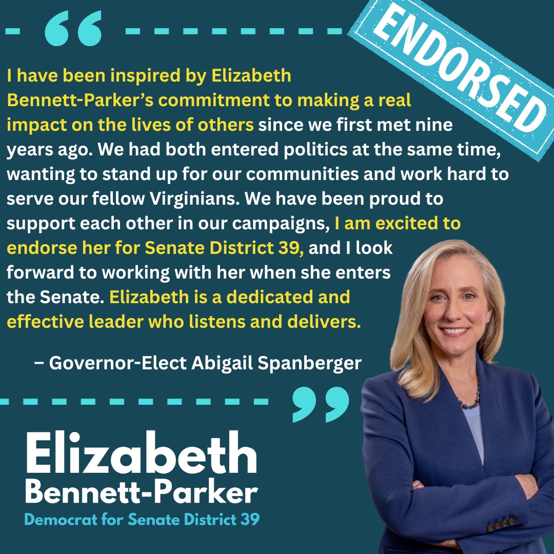 EBPforVA's tweet photo. ICYMI: I’m running for Virginia Senate District 39 following Senator @AdamEbbin’s appointment to the @SpanbergerForVA administration and proud to have both of their endorsements. I don’t use X anymore, so follow along at EBPforVA on Bluesky, IG or FB or at https://t.co/9bpqGJvOtq https://t.co/0kgGzVpUp0