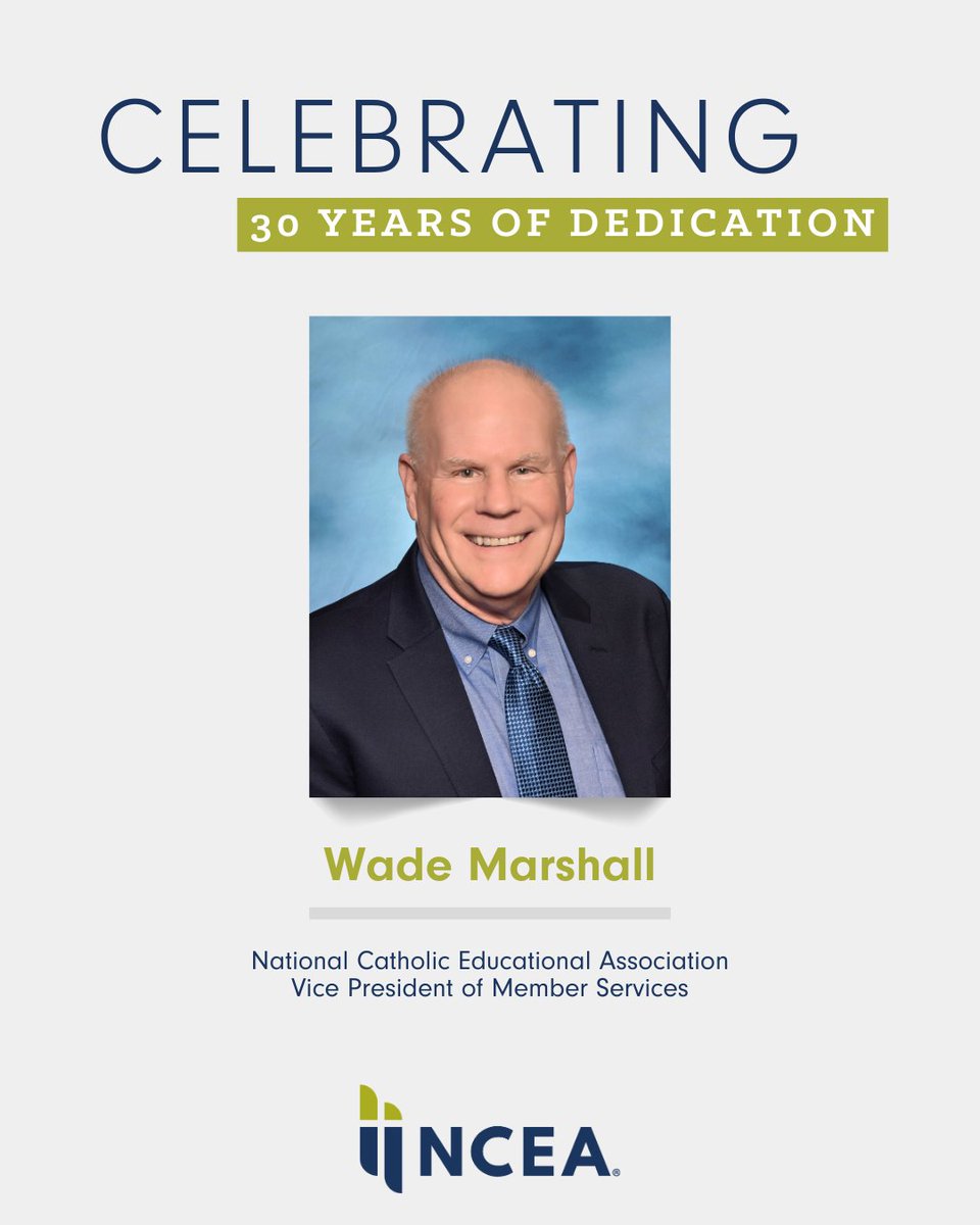 Today, we celebrate 30 years of service from Wade Marshall, NCEA Vice President of Member Services—an NCEA original with a steel-trap mind, sharp wit, and unmatched knowledge of the association. If you need an answer, he has it. Thank you for three decades of dedication!